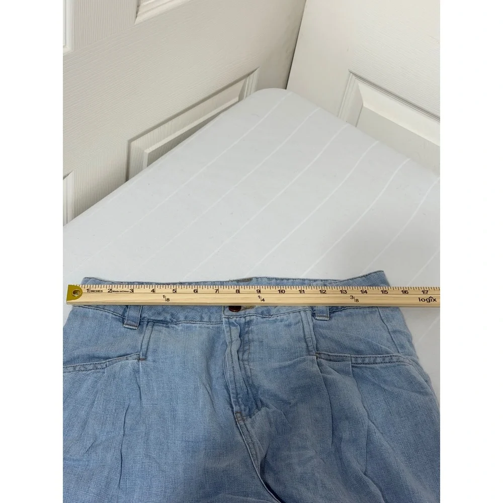 Poetry Hemp Organic Cotton Pleated High Rise Wide Leg Trousers Light Blue UJ42 - Picture 6 of 10